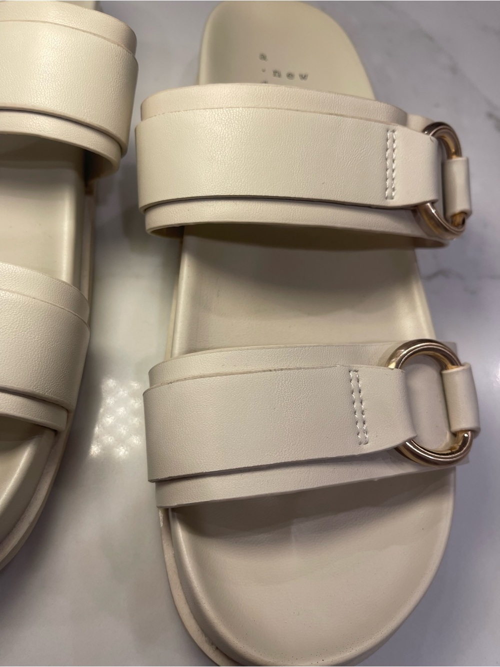 a.new.day Ivory Double Strap Slide Sandals - Picture 11 of 11